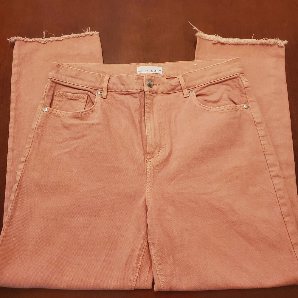 Ann Taylor LOFT Women's High-Rise Straight Jeans in Dusty Rose Size 29/8